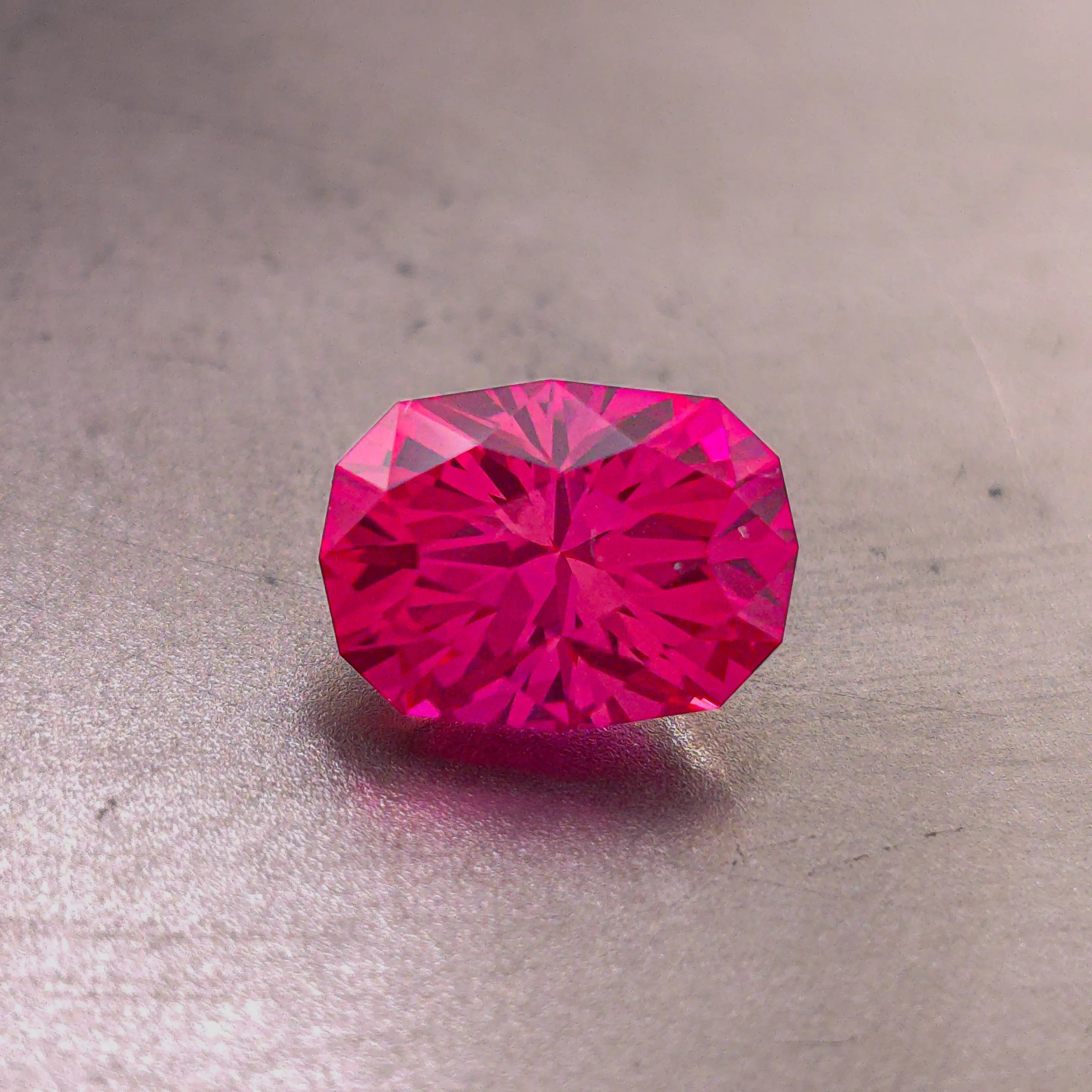 RED OVAL  LAB SAPPHIRE 7.45mm x10 mm Optical Gains