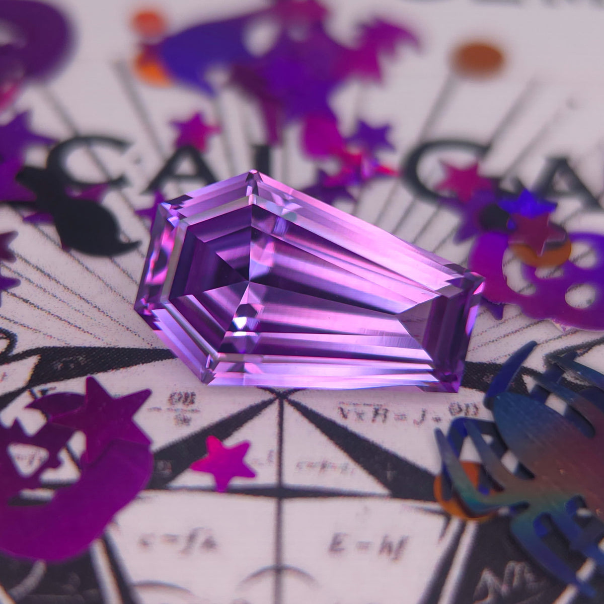 Coffin cut color change lab sapphire 14.5x 9.6mm