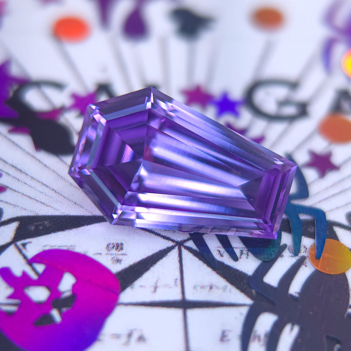 Coffin cut color change lab sapphire 14.5x 9.6mm