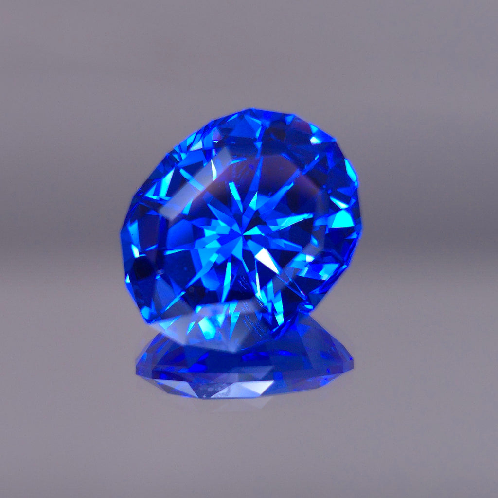 Rare Fire Blue Djeva Lab Spinel  Art Deco Oval cut