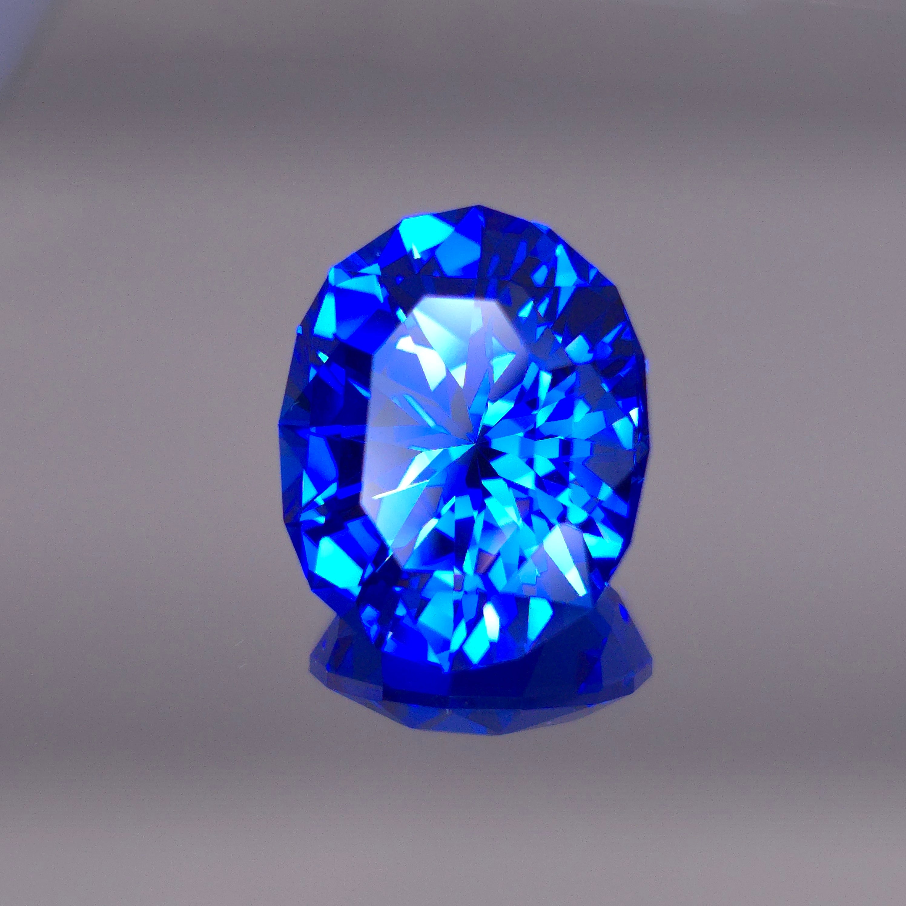 Rare Fire Blue Djeva Lab Spinel  Art Deco Oval cut