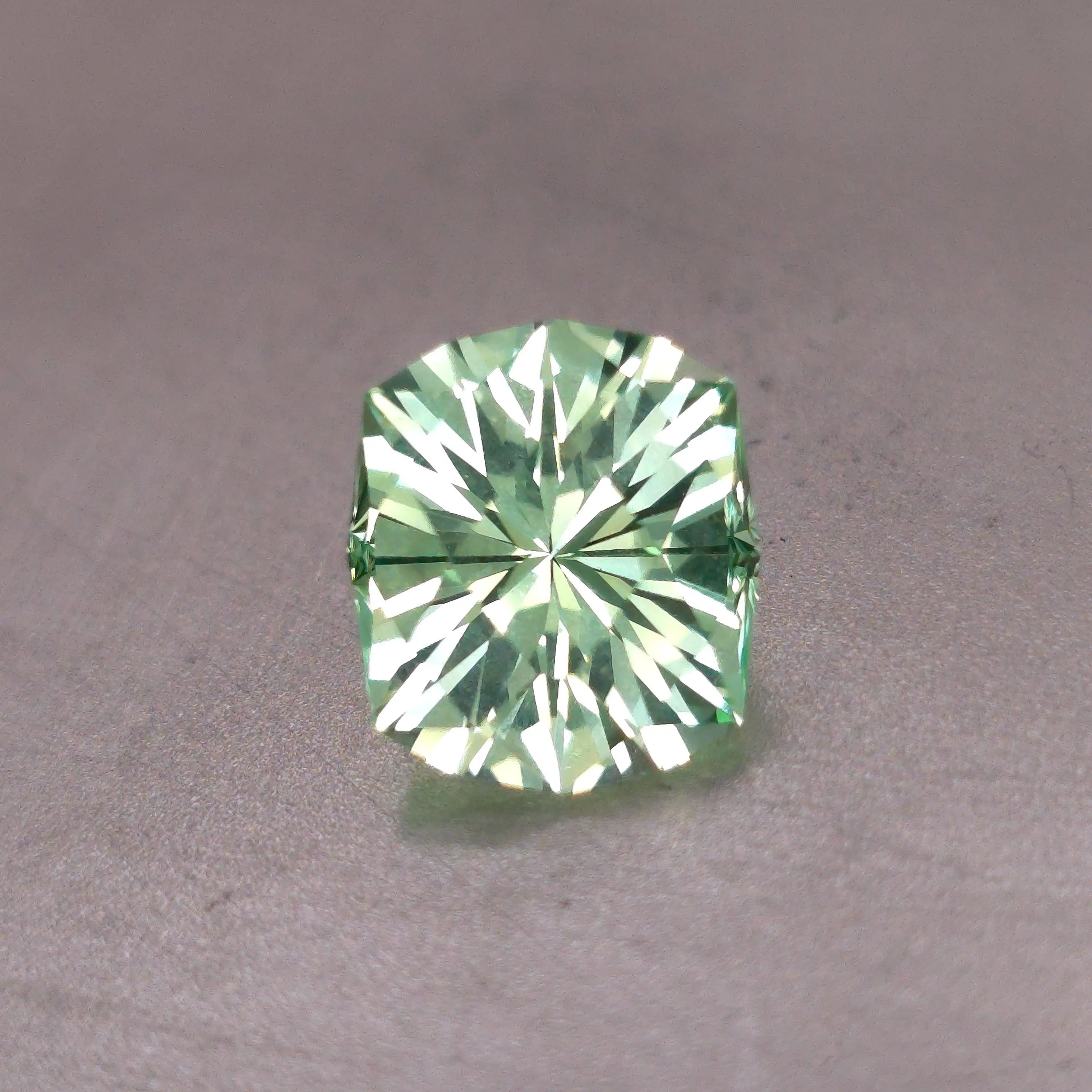 Seafoam Green Rectangle  lab Sapphire  7.72mm x10.40mm Optical Gains