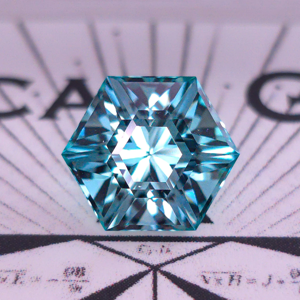 Green Lab Sapphire Framed Hex Cut