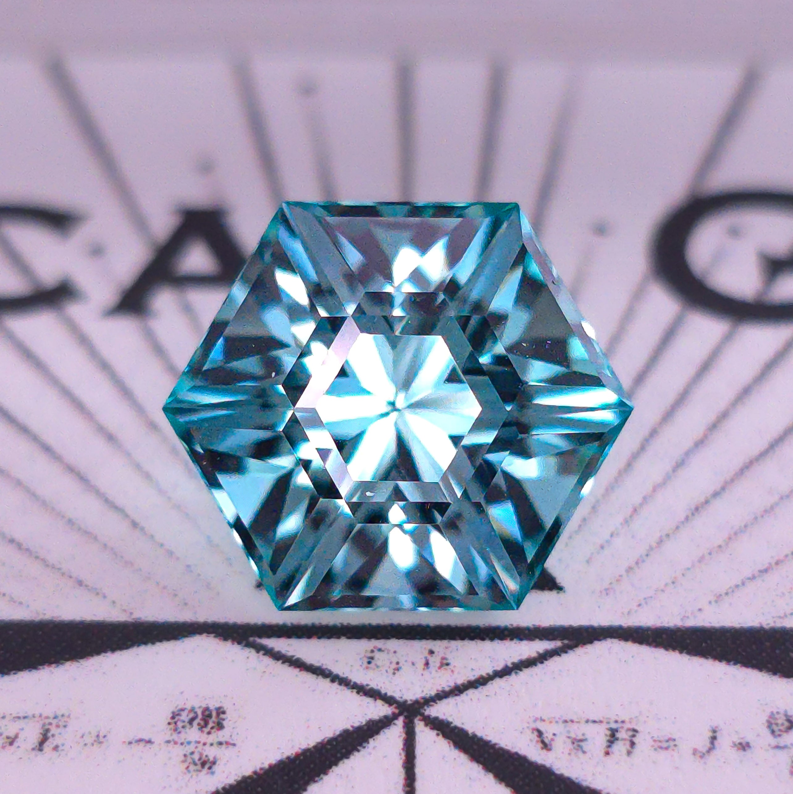 Green Lab Sapphire Framed Hex Cut
