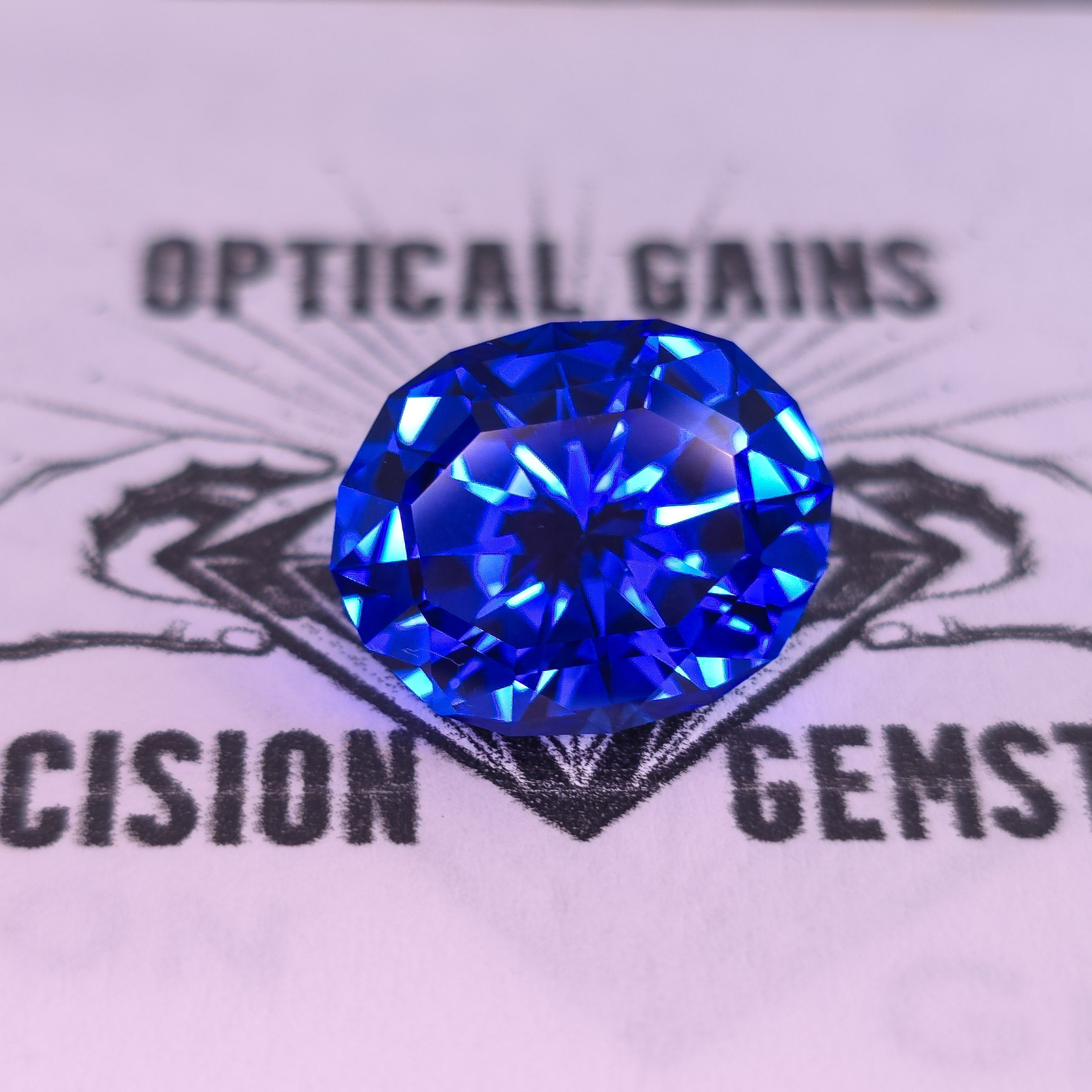 Rare Fire Blue Djeva Lab Spinel  Art Deco Oval cut