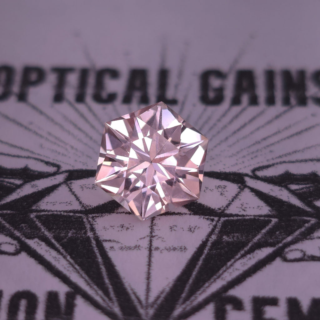 Light Pink Lab Sapphire In A Hexagon Design 6.87mm x 6.86mm