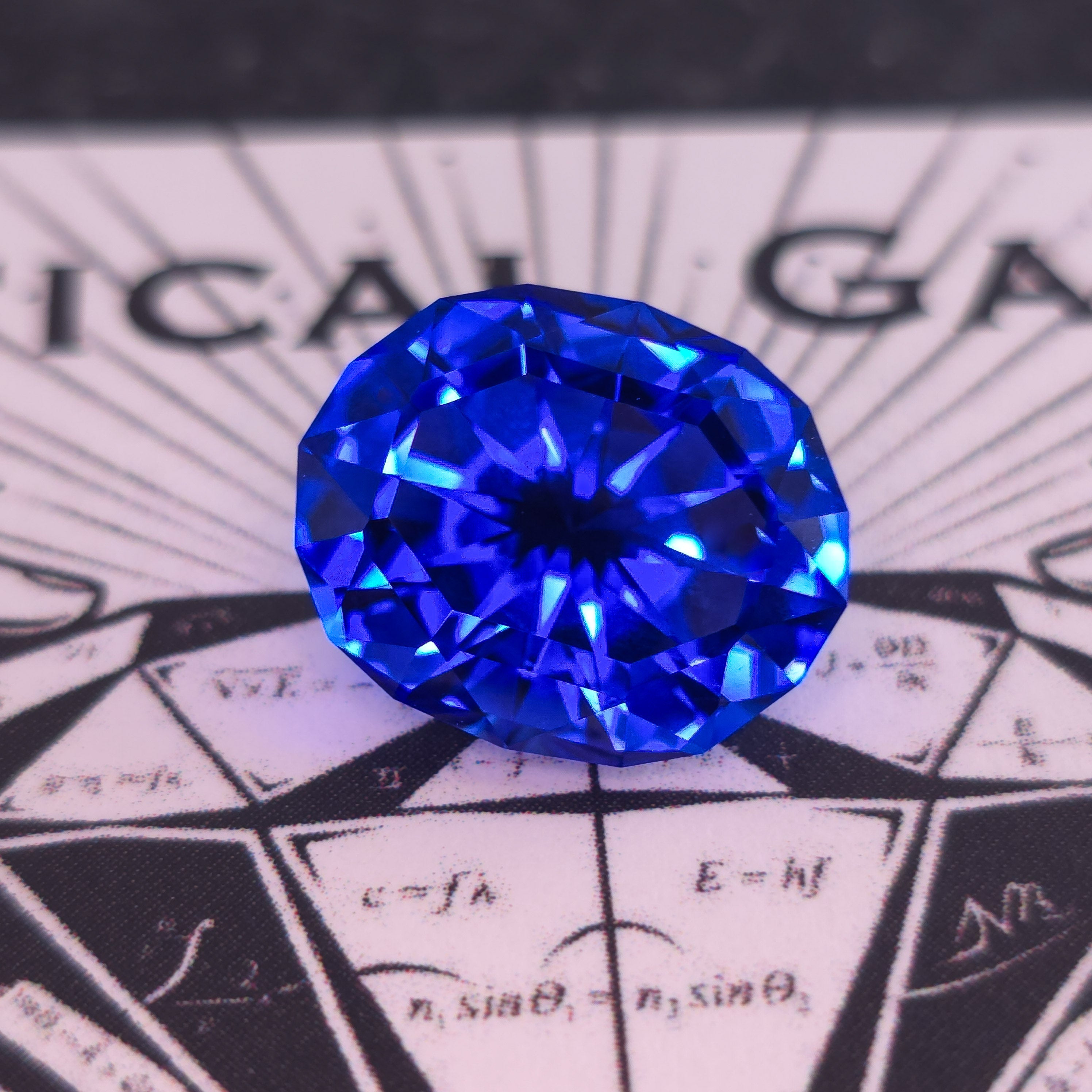 Rare Fire Blue Djeva Lab Spinel  Art Deco Oval cut