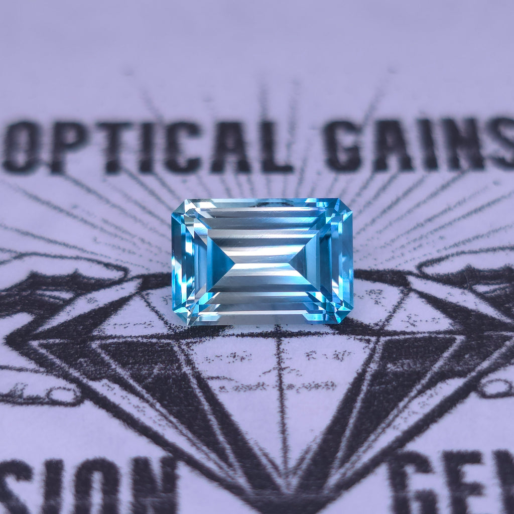 Bi-Color Blue Emerald Cut Lab Sapphire