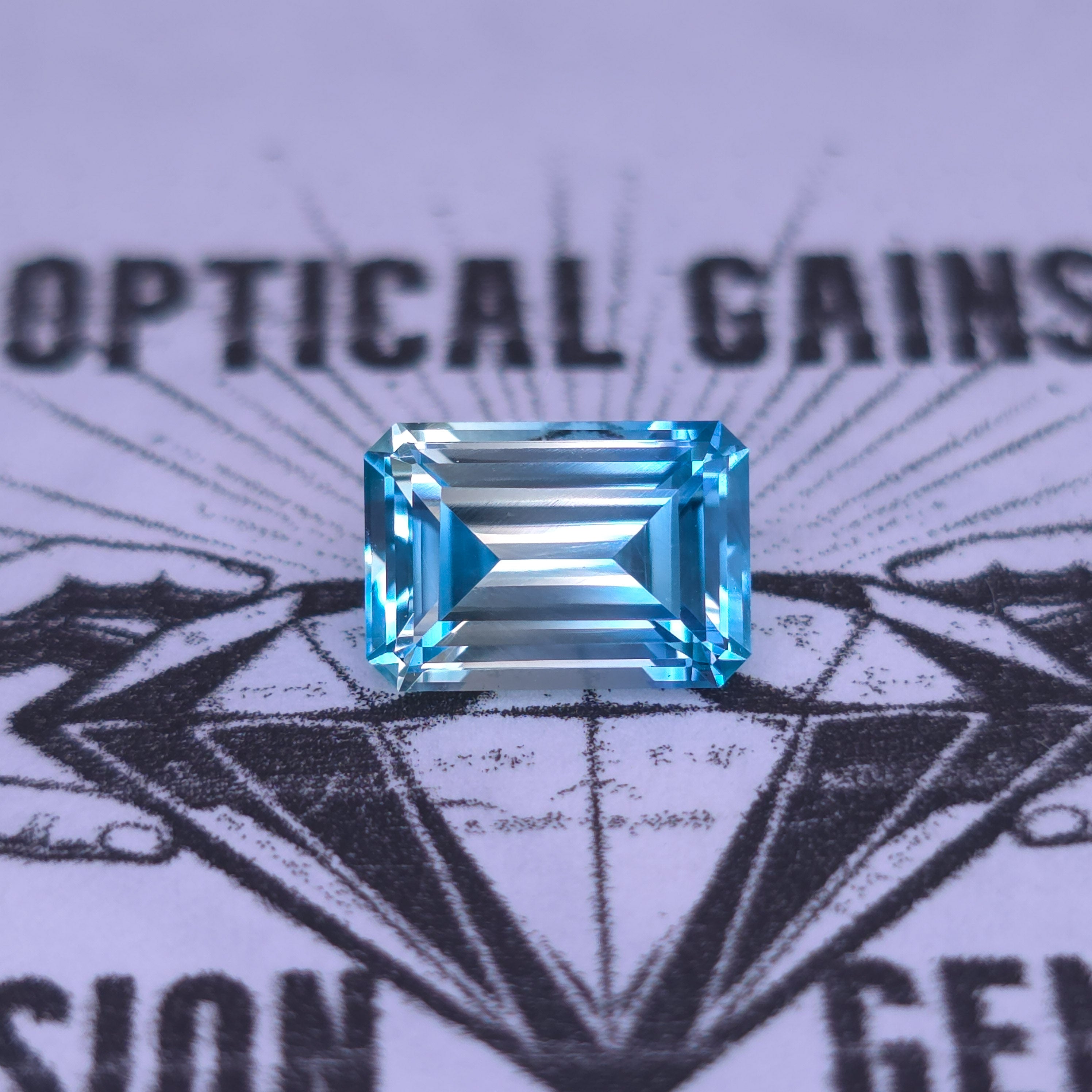 Bi-Color Blue Emerald Cut Lab Sapphire