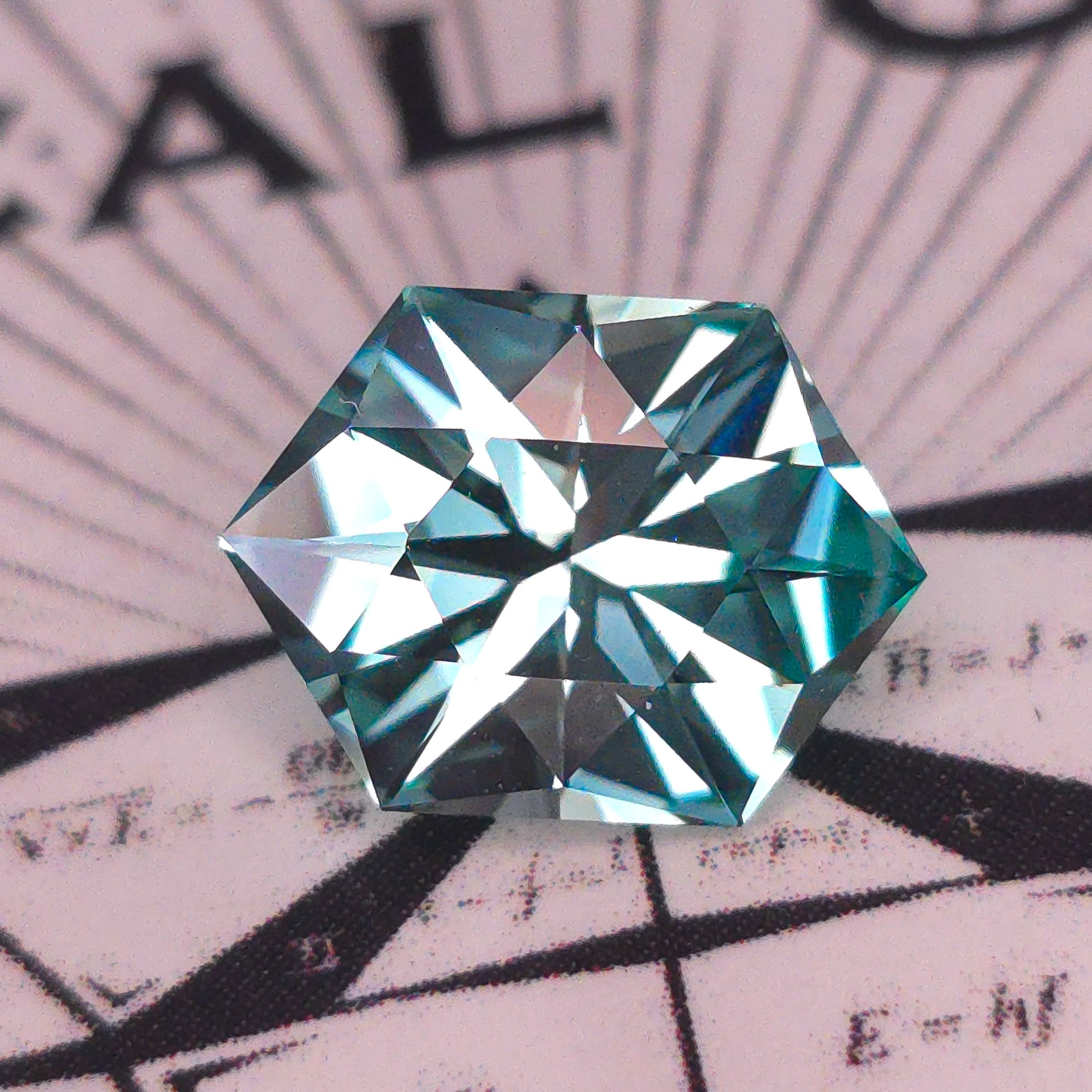 Seafoam Green lab sapphire  7.61mm x 10.24mm