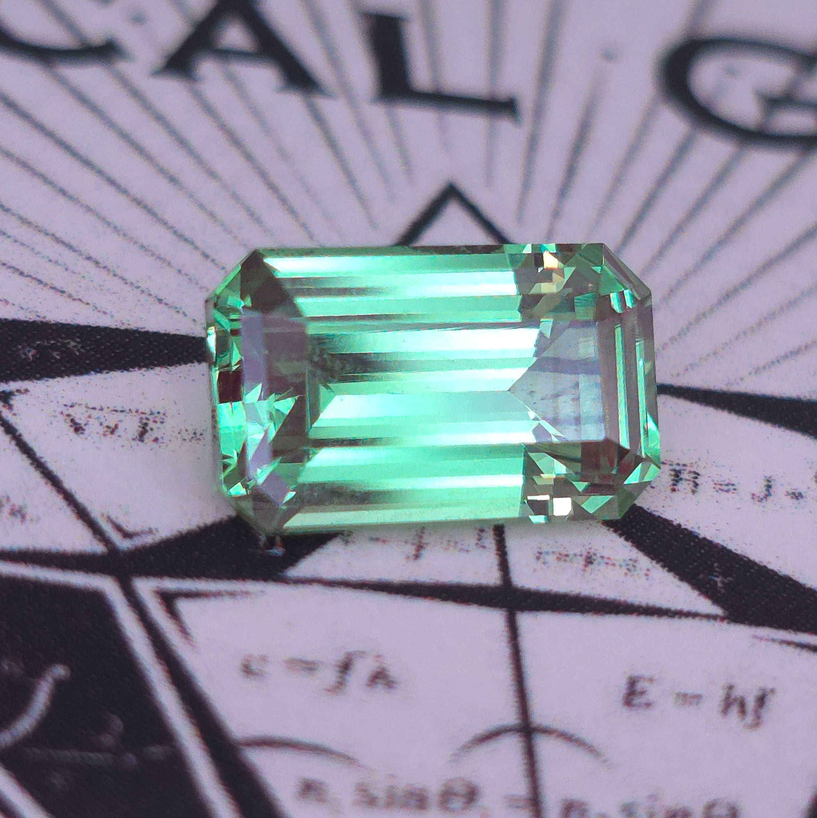 Emerald Cut Christmas Garnet YAG