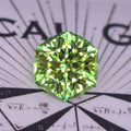 Light Green Lab Sapphire In A Hexagon Cut 8.77mm x 8.8mm