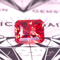Blood Red Lab Sapphire Rectangle design 13.71mm x 11.12mm