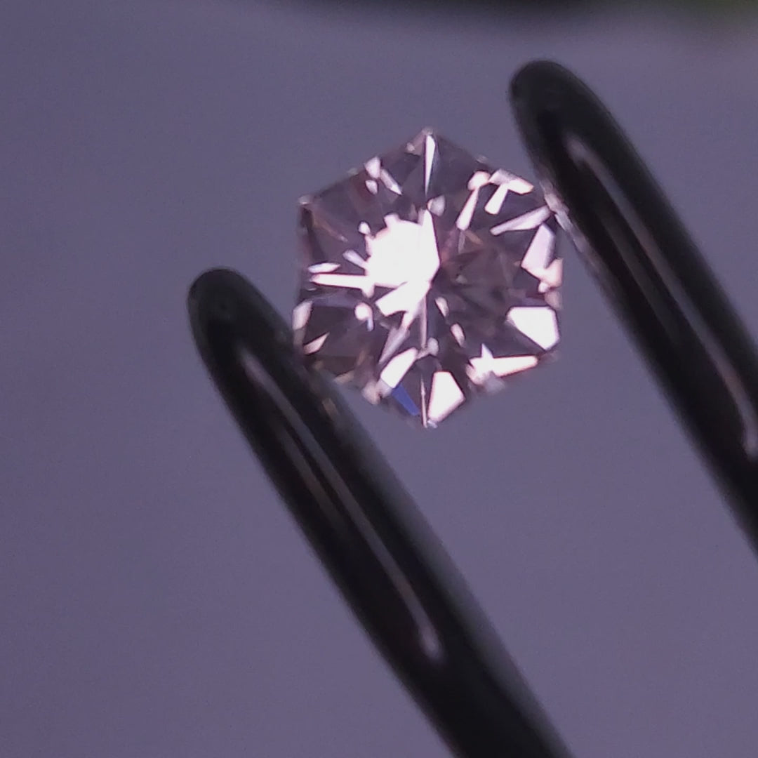 Light Pink Lab Sapphire In A Hexagon Design 6.87mm x 6.86mm
