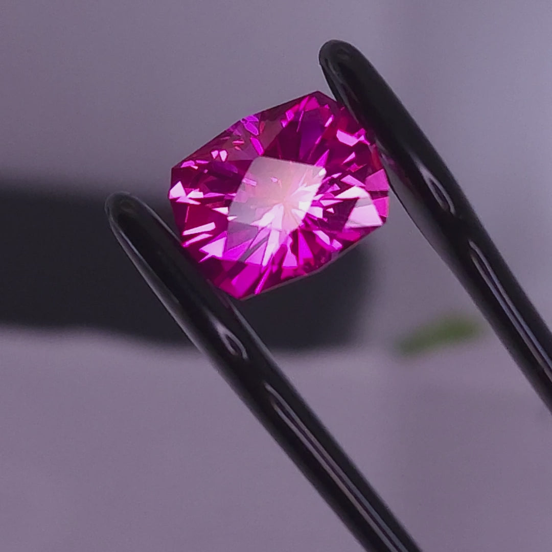 Neon Pink lab sapphire  12mm x9.5mm