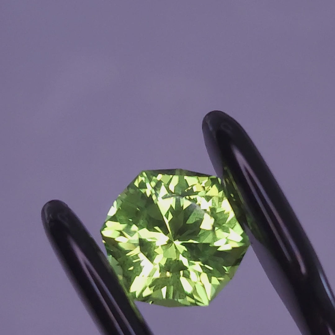 Light Green Lab Sapphire In A Hexagon Cut 8.77mm x 8.8mm