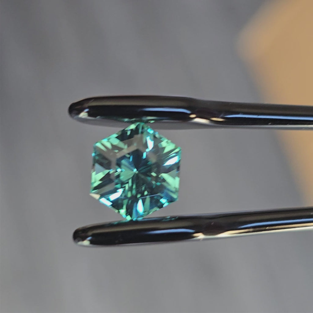 Green Lab Sapphire Framed Hex Cut