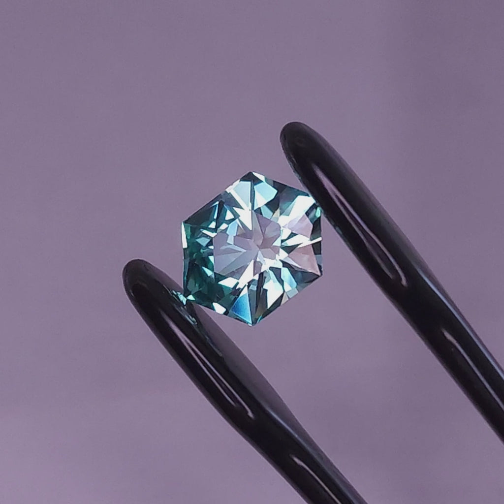 Seafoam Green lab sapphire  7.61mm x 10.24mm