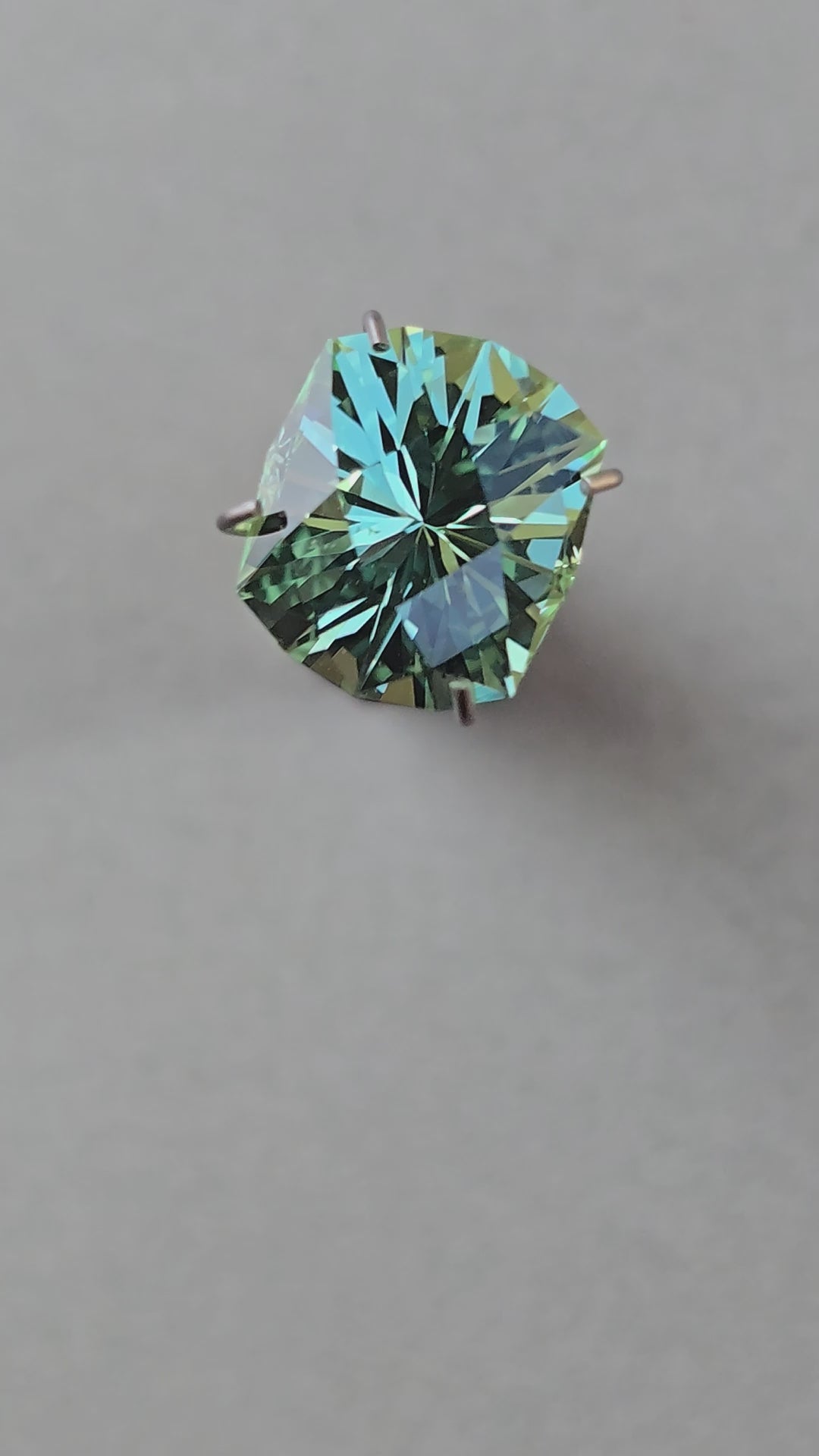 Seafoam Green Rectangle  lab Sapphire  7.72mm x10.40mm