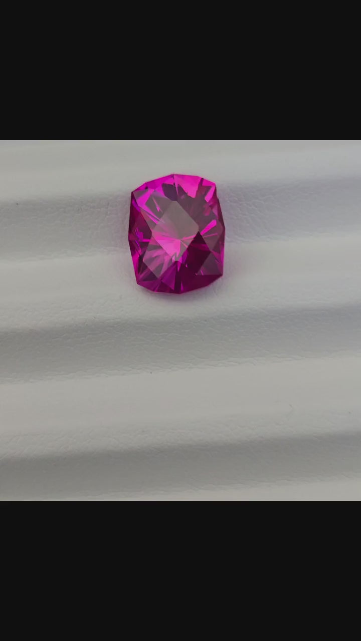 Neon Pink lab sapphire  12mm x9.5mm