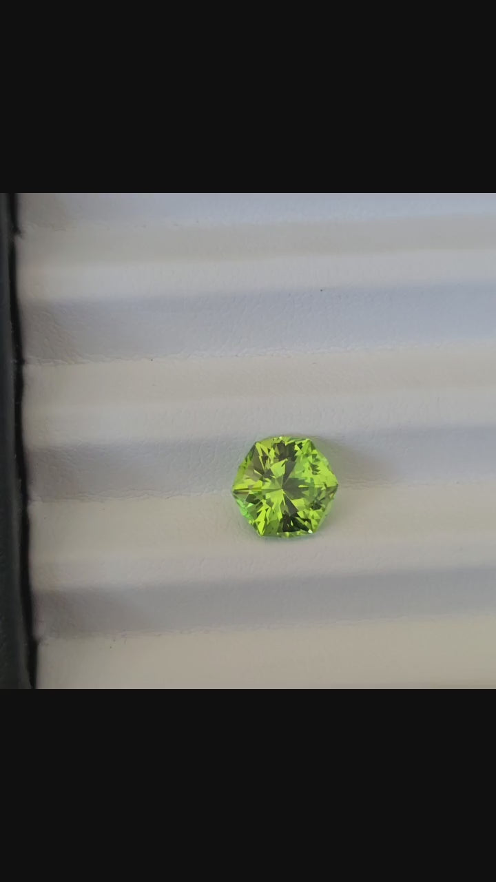 Light Green Lab Sapphire In A Hexagon Cut 8.77mm x 8.8mm