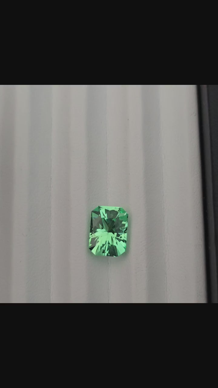 Seafoam Green Rectangle  lab Sapphire  7.72mm x10.40mm