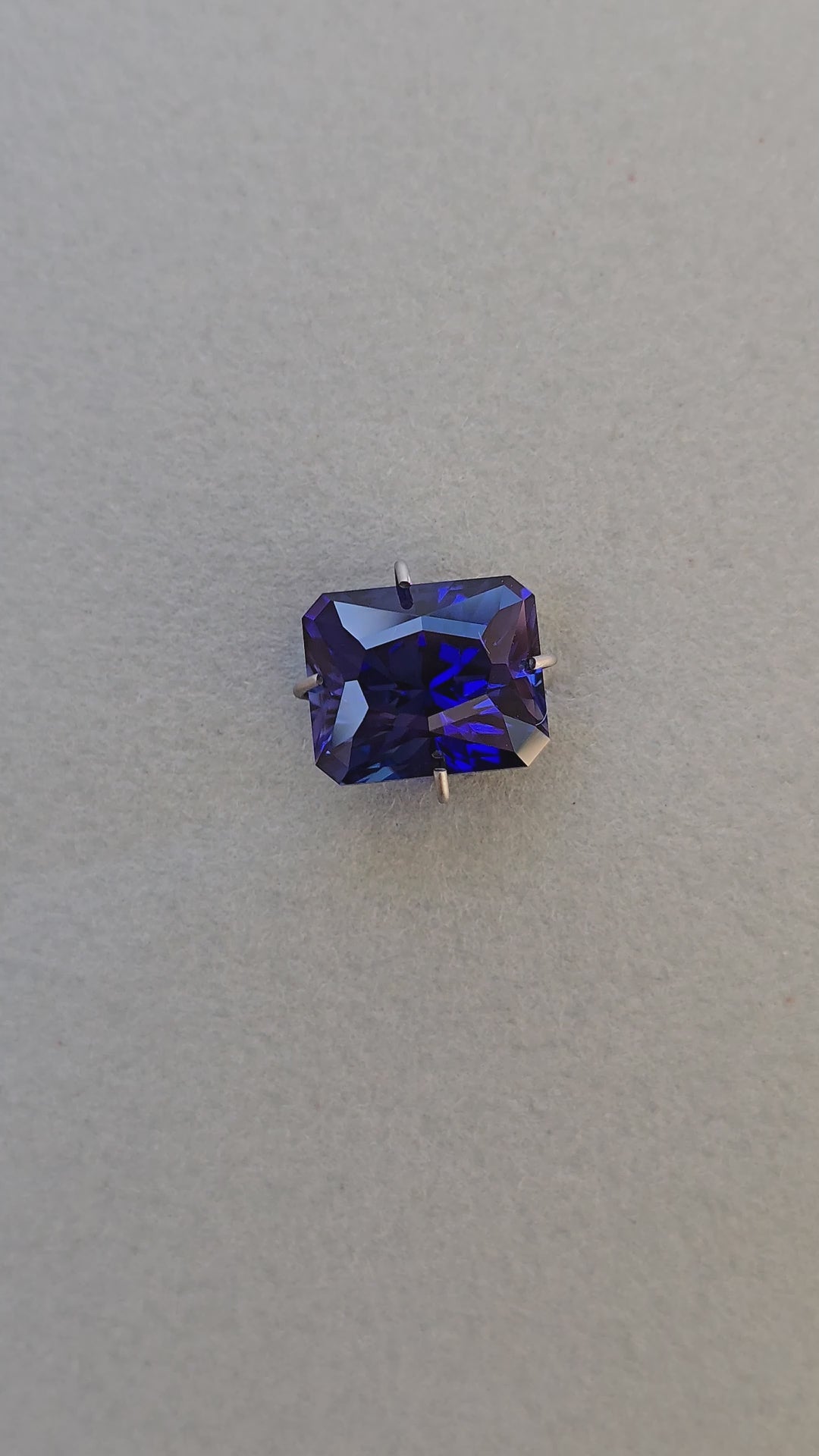 Royal Blue Lab Sapphire Cut In Rectangle Design   7.60mm x 9.17mm