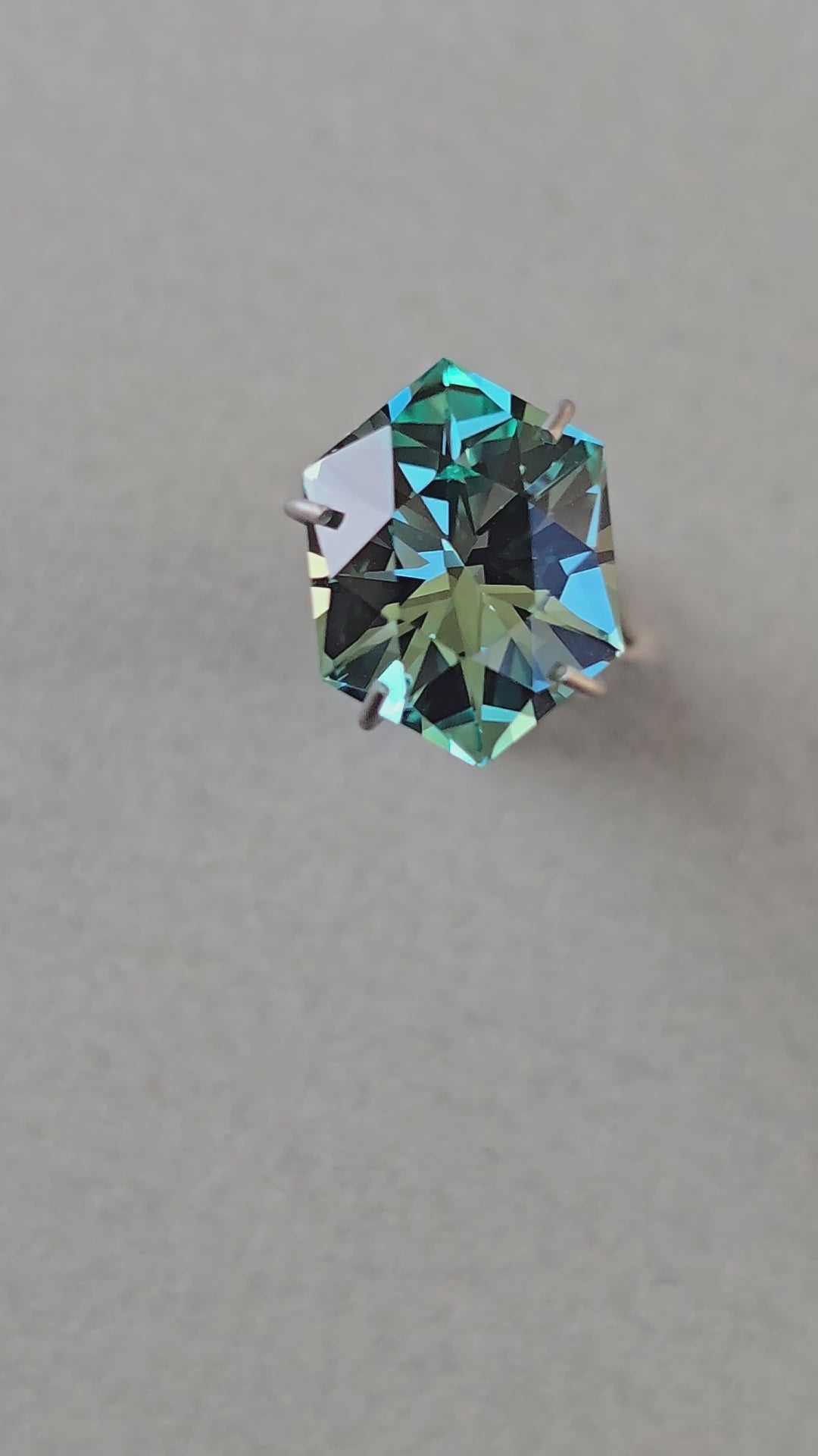 Seafoam Green lab sapphire  7.61mm x 10.24mm
