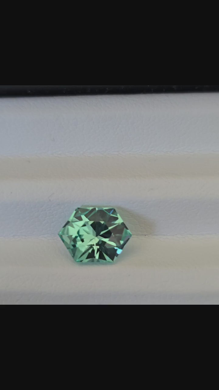 Seafoam Green lab sapphire  7.61mm x 10.24mm