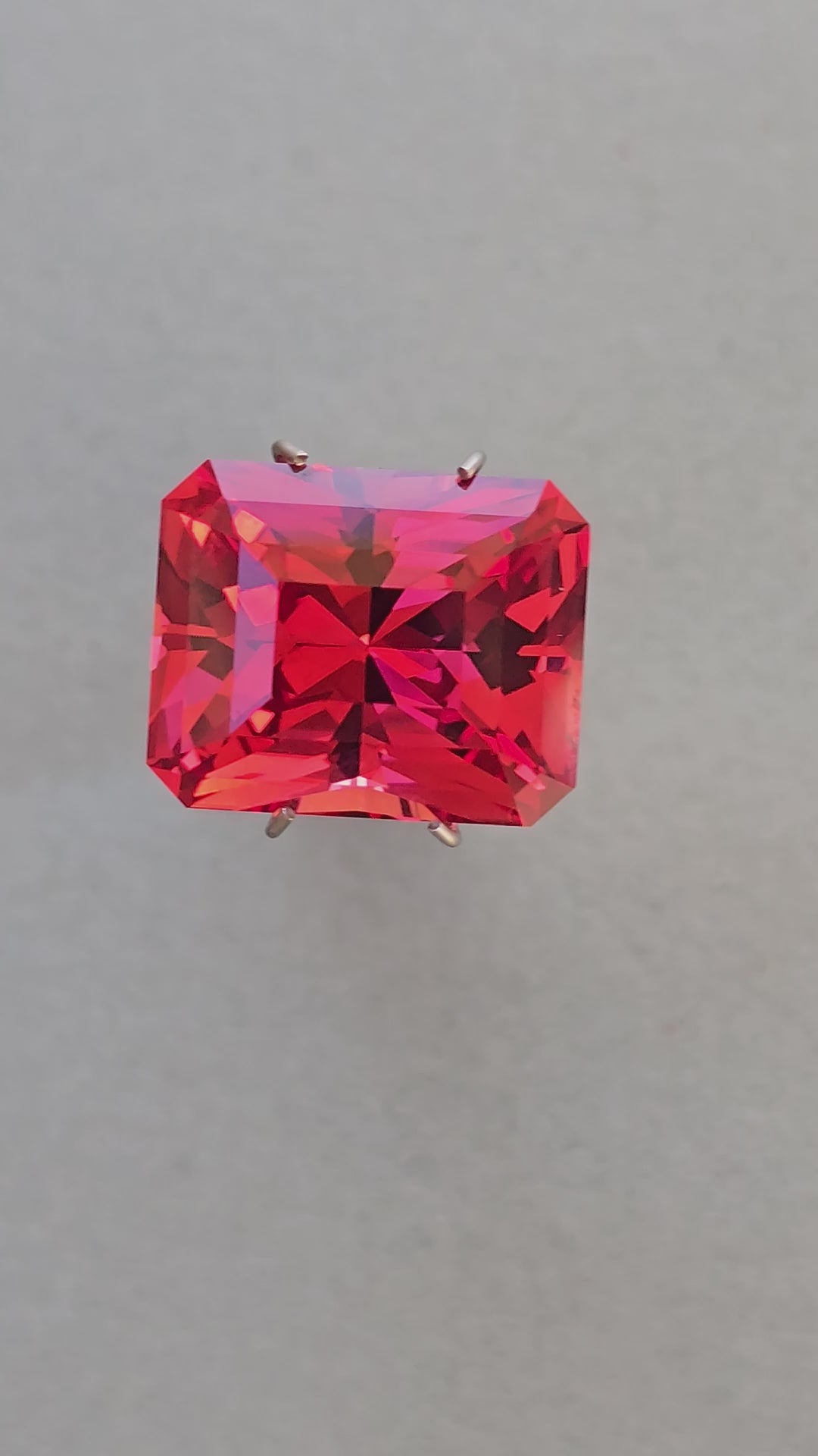 Blood Red Lab Sapphire Rectangle design 13.71mm x 11.12mm