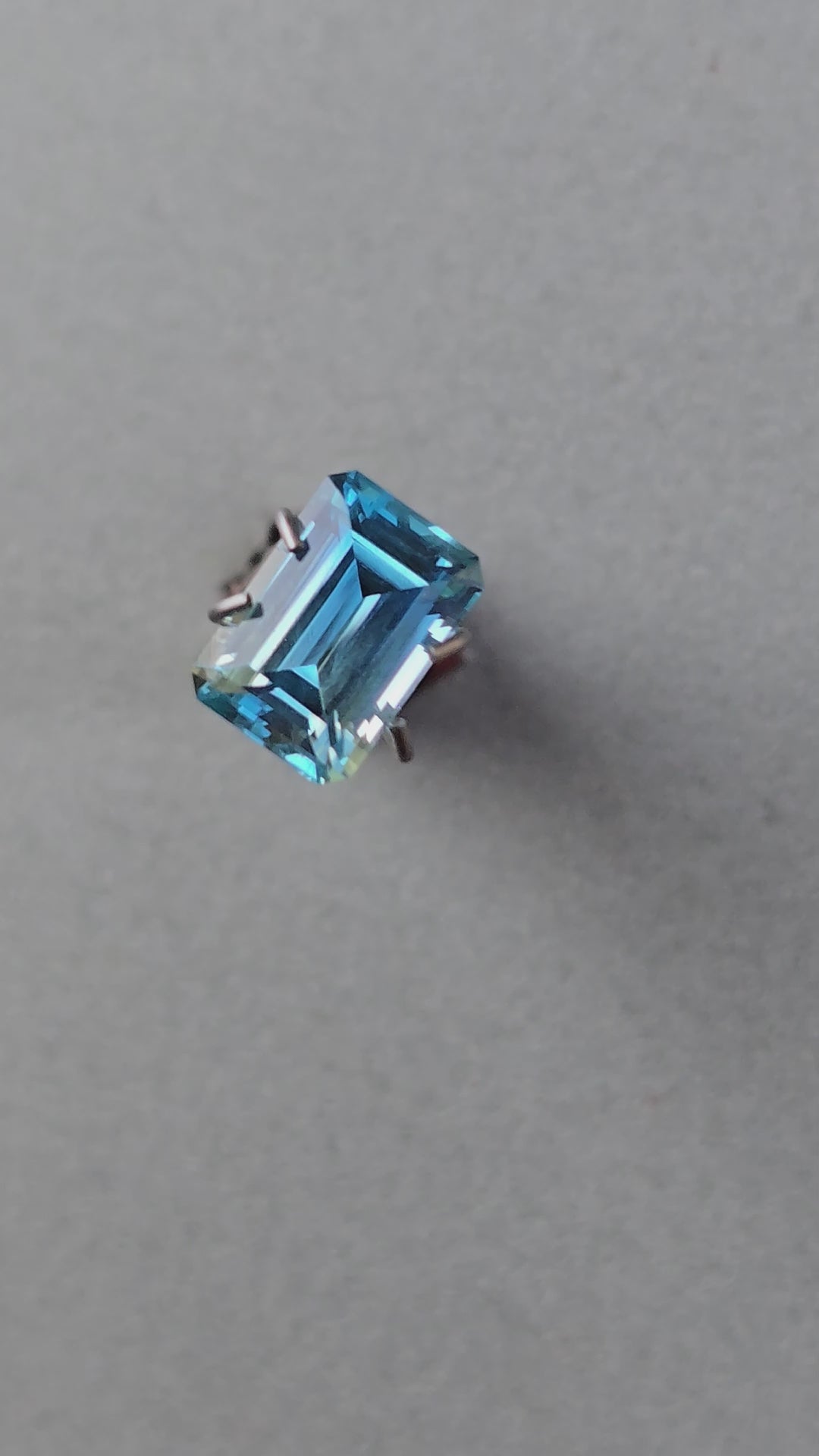 Bi Color blue Emerald cut lab sapphire