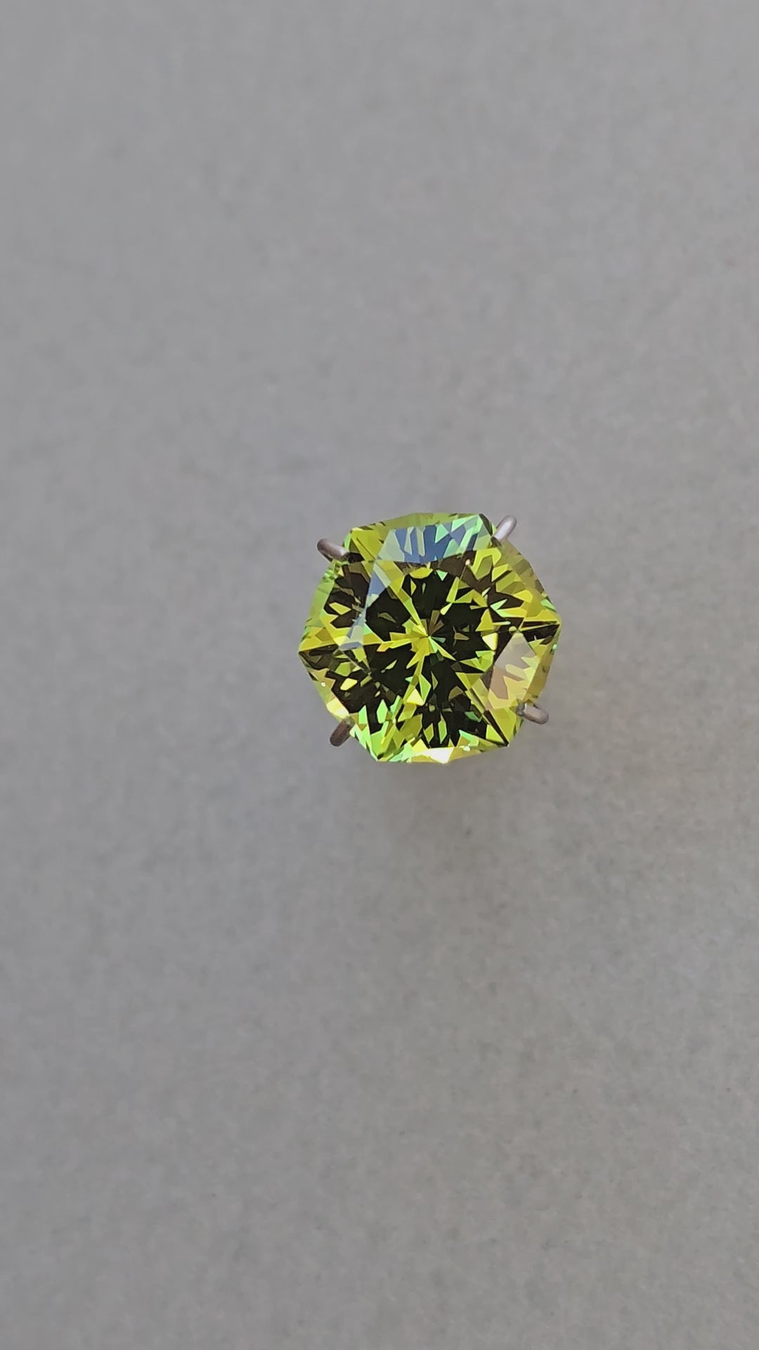 Light Green Lab Sapphire In A Hexagon Cut 8.77mm x 8.8mm