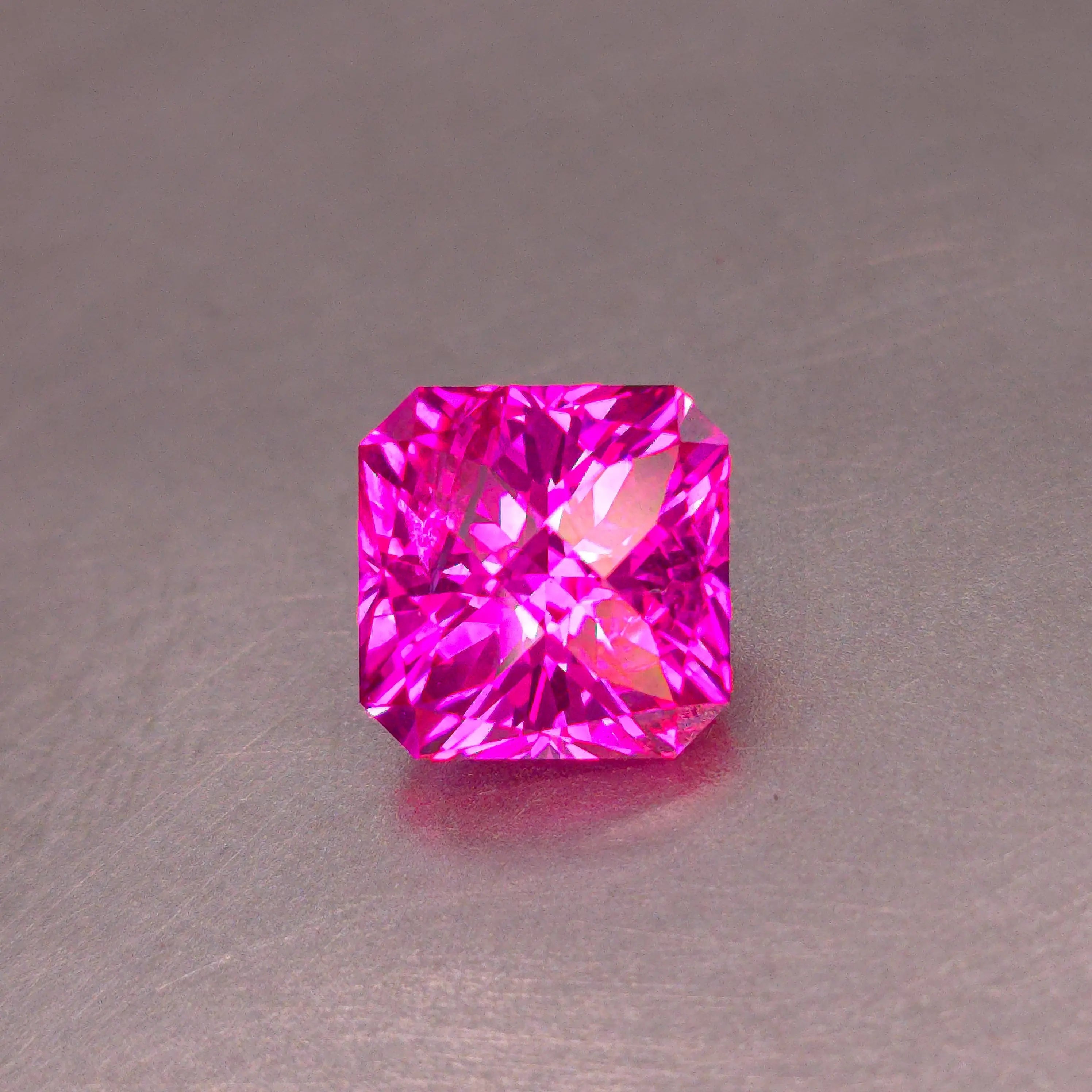 Neon Pink lab sapphire 8.80mm x 8.80mm Optical Gains